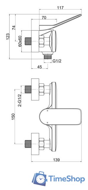 Смеситель Cersanit Odra 63052 - Изображение №2 — Интернет-магазин Time-Shop
