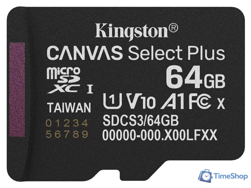 Карта памяти Kingston Canvas Select Plus microSDXC 64GB SDCS3/64GBSP - Изображение №1 — Интернет-магазин Time-Shop