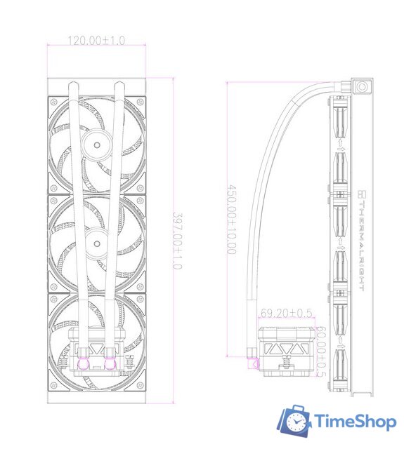 Система жидкостного охлаждения для процессора Thermalright Frozen Warframe 360 ARGB (белый) - Изображение №2 — Интернет-магазин Time-Shop