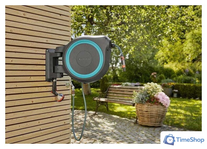 Катушка со шлангом Gardena Катушка со шлангом автоматическая RollUp 18620-20 (13 мм, 25 м) - Изображение №5 — Интернет-магазин Time-Shop