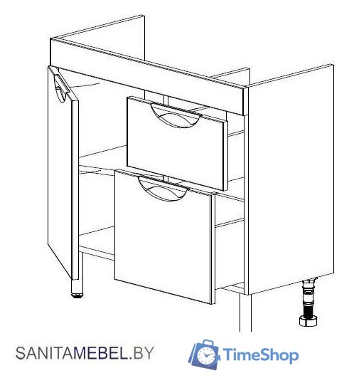  СанитаМебель Тумба под умывальник Эмили-601.800 (белый) - Изображение №2 — Интернет-магазин Time-Shop
