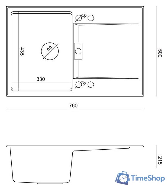 Кухонная мойка Quadron HQO7650U8PVDC1 - Изображение №7 — Интернет-магазин Time-Shop