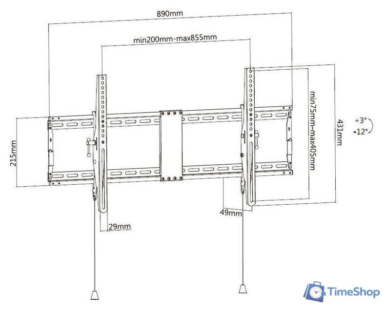 Кронштейн для телевизора Ultramounts UM840T (черный) - Изображение №4 — Интернет-магазин Time-Shop