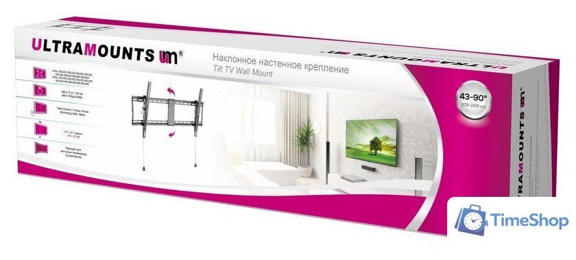 Кронштейн для телевизора Ultramounts UM840T (черный) - Изображение №2 — Интернет-магазин Time-Shop