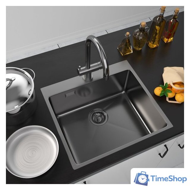 Кухонная мойка ZorG ZRN 5055 Premium PVD Gunblack - Изображение №5 — Интернет-магазин Time-Shop