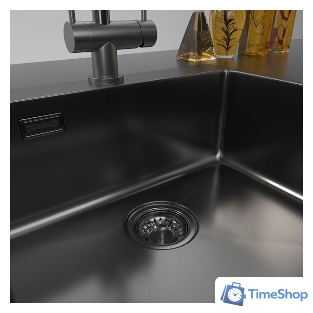 Кухонная мойка ZorG ZRN 5055 Premium PVD Gunblack - Изображение №4 — Интернет-магазин Time-Shop