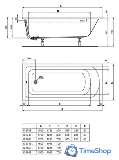 Ванна Ideal Standard Hotline K865901 170x70 (без ножек) - Изображение №5 — Интернет-магазин Time-Shop