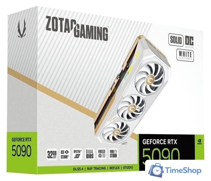 Видеокарта ZOTAC Gaming GeForce RTX 5090 Solid OC White Edition ZT-B50900Q-10P - Изображение №8 — Интернет-магазин Time-Shop