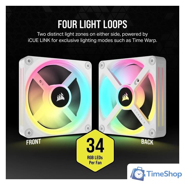 Вентилятор для корпуса Corsair iCUE LINK QX120 RGB Triple Pack CO-9051006-WW - Изображение №4 — Интернет-магазин Time-Shop