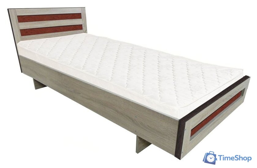 Кровать Барро М2 КР-017.11.02-12 90x200 (дуб сонома) - Изображение №2 — Интернет-магазин Time-Shop