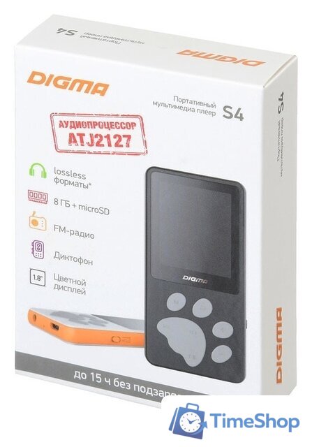 Плеер MP3 Digma S4 8GB (черный/серый) - Изображение №8 — Интернет-магазин Time-Shop