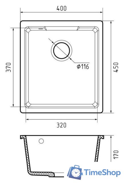 Кухонная мойка GranFest Urban GF-UR-4540 (черный) - Изображение №3 — Интернет-магазин Time-Shop