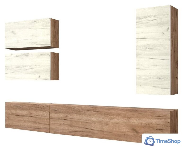 Стенка Артём-Мебель Венеция СН 121.01 (дуб крафт белый/дуб крафт табачный) - Изображение №1 — Интернет-магазин Time-Shop