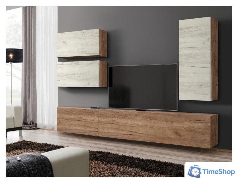 Стенка Артём-Мебель Венеция СН 121.01 (дуб крафт белый/дуб крафт табачный) - Изображение №5 — Интернет-магазин Time-Shop