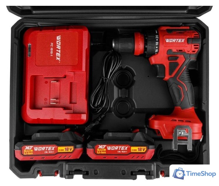 Дрель-шуруповерт Wortex BD 2025 LiSET ALL1 XLT 1325843 (с 2-мя АКБ, кейс) - Изображение №12 — Интернет-магазин Time-Shop