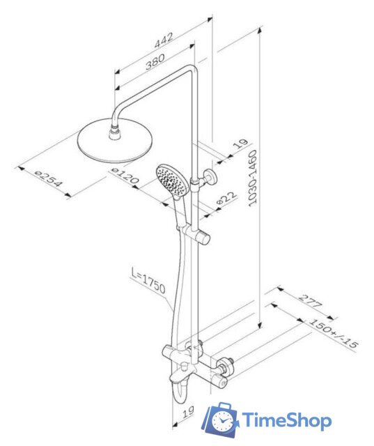 Душевая система  AM.PM Like F0780564 - Изображение №2 — Интернет-магазин Time-Shop
