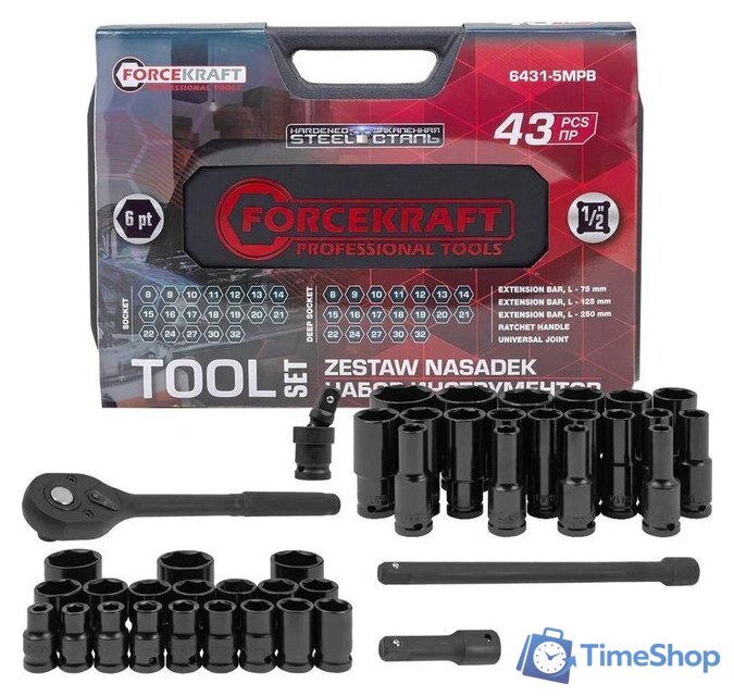 Универсальный набор инструментов ForceKraft FK-6431-5MPB (62299) - Изображение №1 — Интернет-магазин Time-Shop