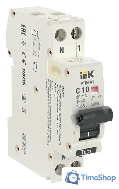 Дифференциальный автомат IEK AR-B06S-1N-C10C030 - Изображение №1 — Интернет-магазин Time-Shop