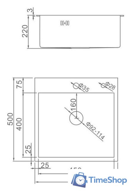 Кухонная мойка Gerhans K35050 (сатин) - Изображение №2 — Интернет-магазин Time-Shop