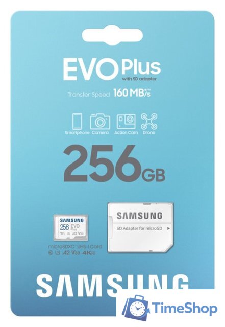 Карта памяти Samsung EVO Plus 2024 microSDXC 256GB (с адаптером) - Изображение №8 — Интернет-магазин Time-Shop