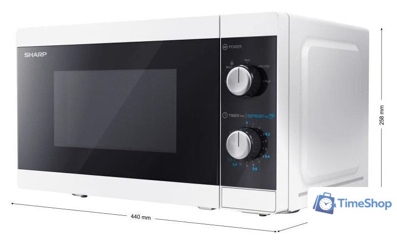 Микроволновая печь Sharp YC-MS01E-W - Изображение №2 — Интернет-магазин Time-Shop