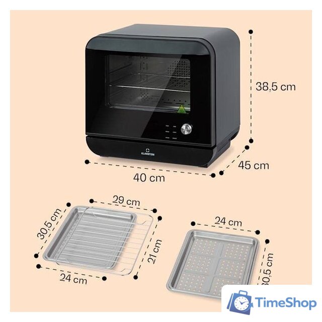 Аэрогриль (аэрофритюрница) Klarstein Vita Pro (черный) - Изображение №5 — Интернет-магазин Time-Shop