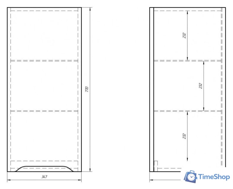  Dreja Шкаф-полупенал QL 35 99.0010 (белый) - Изображение №2 — Интернет-магазин Time-Shop