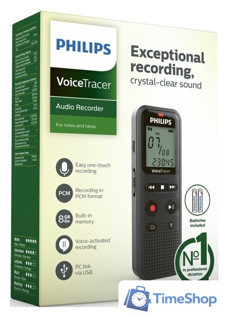 Диктофон Philips VoiceTracer DVT1160 - Изображение №4 — Интернет-магазин Time-Shop