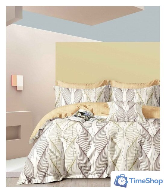 Евро комплект постельного белья Реноме Евро Темно-синяя коллекция ПП 7423 (сатин) - Изображение №1 — Интернет-магазин Time-Shop