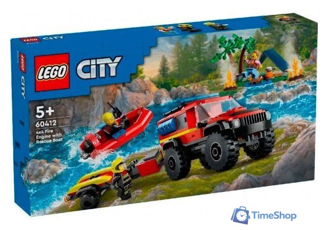 Конструктор LEGO City 60412 Пожарная машина 4х4 со спасательным катером - Изображение №1 — Интернет-магазин Time-Shop