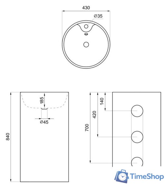 Умывальник Wellsee Callipy Art 32890100S - Изображение №9 — Интернет-магазин Time-Shop