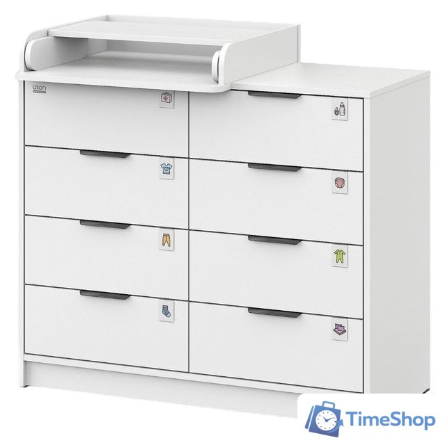 Детский комод Атон Мебель Zeus 1008 ЛДСП с шариковыми направляющими (белый) - Изображение №1 — Интернет-магазин Time-Shop