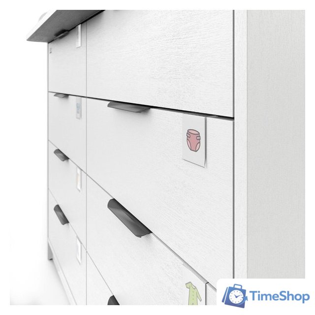 Детский комод Атон Мебель Zeus 1008 ЛДСП с шариковыми направляющими (белый) - Изображение №3 — Интернет-магазин Time-Shop