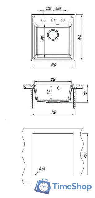 Кухонная мойка Lemark Hanka 9910011 (серый) - Изображение №3 — Интернет-магазин Time-Shop