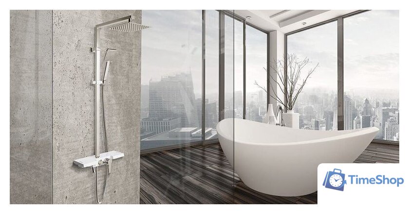 Душевая система  Rea Lucas REA-P0221 (хром/белый) - Изображение №4 — Интернет-магазин Time-Shop