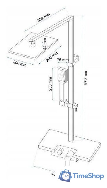 Душевая система  Rea Lucas REA-P0221 (хром/белый) - Изображение №3 — Интернет-магазин Time-Shop