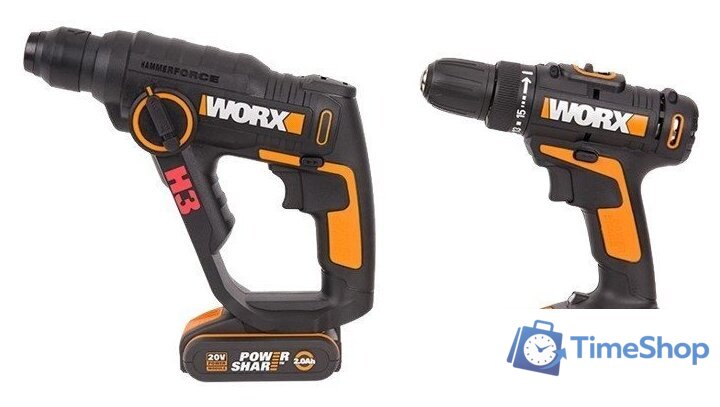  Worx WX927 (шуруповерт, перфоратор, 2 АКБ, кейс) - Изображение №1 — Интернет-магазин Time-Shop