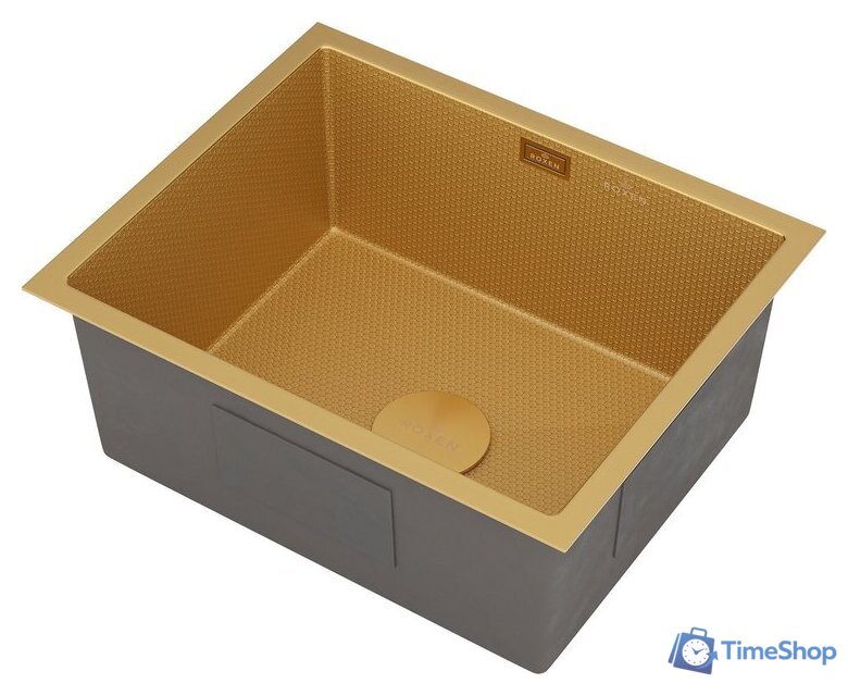 Кухонная мойка Roxen Uno 560210-54-GS PVD золотая/текстурная (с ролл-матом и дозатором) - Изображение №7 — Интернет-магазин Time-Shop