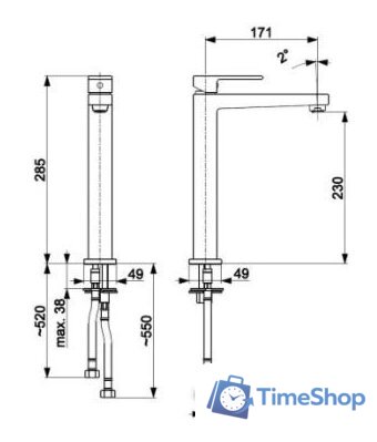 Смеситель Armatura Logon 5132-612-00 - Изображение №2 — Интернет-магазин Time-Shop