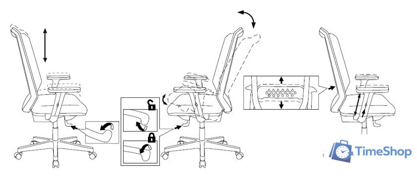 Офисное кресло Бюрократ MC-611N TW-01 38-418 (черный) - Изображение №5 — Интернет-магазин Time-Shop