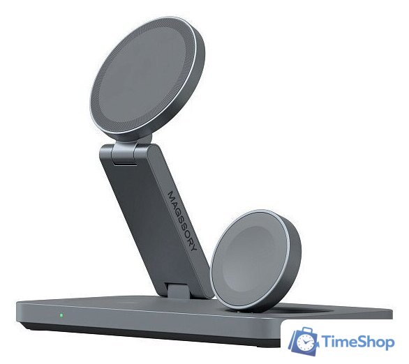 Беспроводное зарядное Magssory Yoga 3 в 1 Charging Station для Samsung Qi2 WCH017m (темно-серый) - Изображение №1 — Интернет-магазин Time-Shop