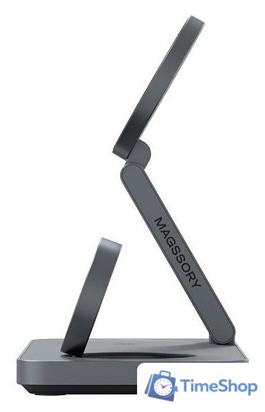 Беспроводное зарядное Magssory Yoga 3 в 1 Charging Station для Samsung Qi2 WCH017m (темно-серый) - Изображение №8 — Интернет-магазин Time-Shop