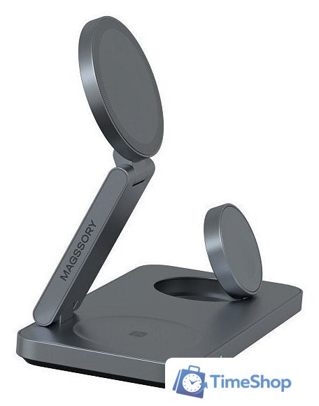Беспроводное зарядное Magssory Yoga 3 в 1 Charging Station для Samsung Qi2 WCH017m (темно-серый) - Изображение №3 — Интернет-магазин Time-Shop