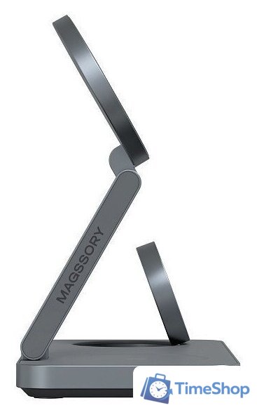 Беспроводное зарядное Magssory Yoga 3 в 1 Charging Station для Samsung Qi2 WCH017m (темно-серый) - Изображение №4 — Интернет-магазин Time-Shop