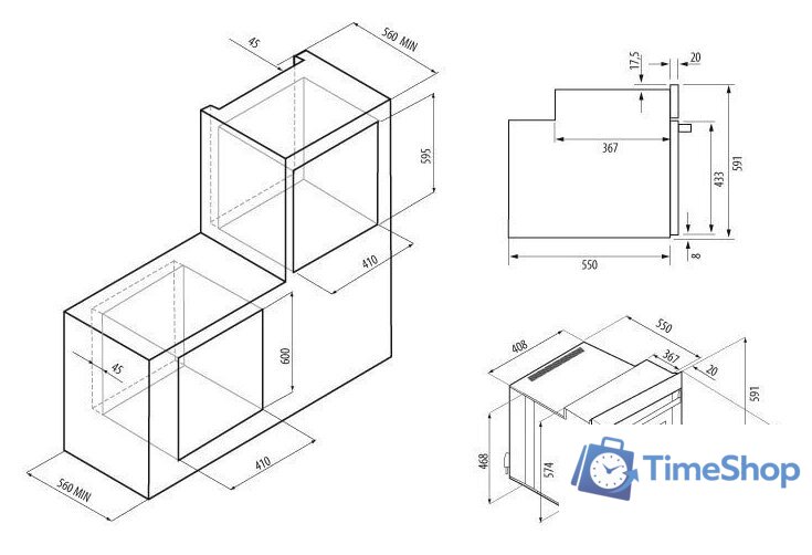 Электрический духовой шкаф Krona Breve 45 WH - Изображение №2 — Интернет-магазин Time-Shop
