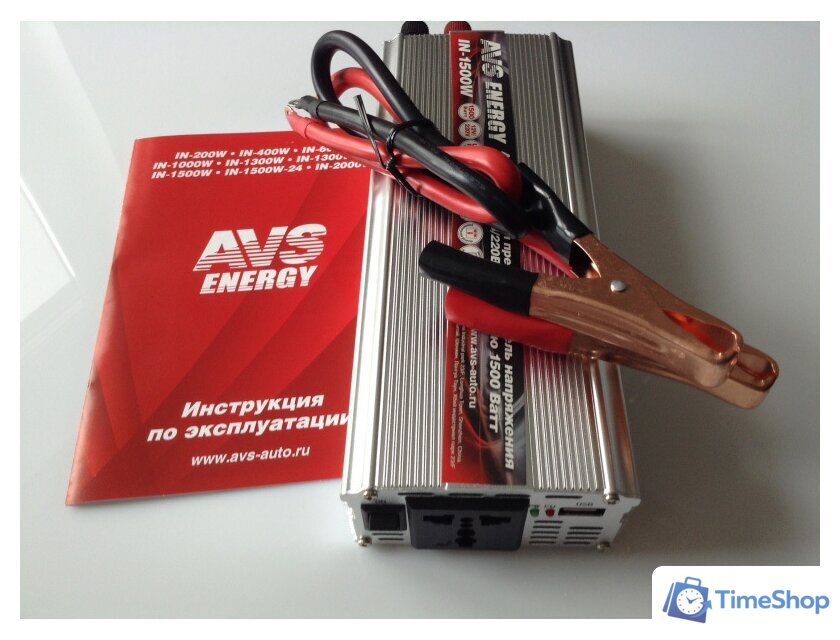 Автомобильный инвертор AVS 12/220V IN-1500W - Изображение №2 — Интернет-магазин Time-Shop