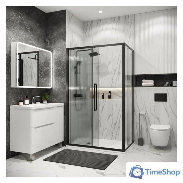 Душевой уголок Grossman Cosmo 110x100x195 120.K33.02.1110.21.02 (черный матовый/стекло шиншилла) - Изображение №6 — Интернет-магазин Time-Shop