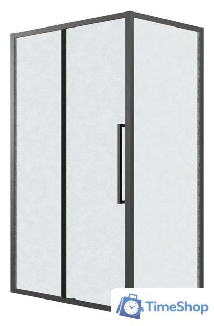 Душевой уголок Grossman Cosmo 110x100x195 120.K33.02.1110.21.02 (черный матовый/стекло шиншилла) - Изображение №1 — Интернет-магазин Time-Shop