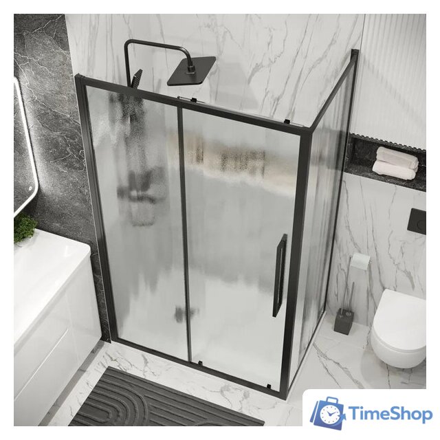 Душевой уголок Grossman Cosmo 110x100x195 120.K33.02.1110.21.02 (черный матовый/стекло шиншилла) - Изображение №9 — Интернет-магазин Time-Shop