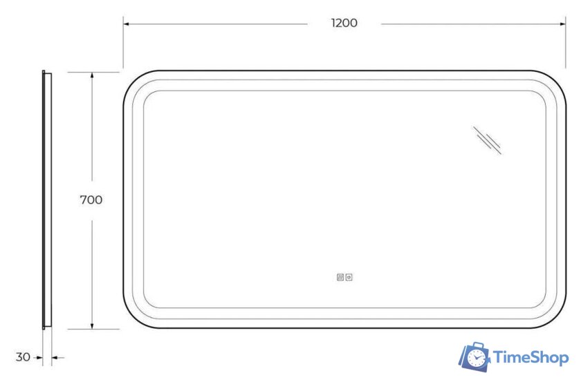  Cezares Зеркало CZR-SPC-STYLUS-1200-700-TCH-WARM - Изображение №2 — Интернет-магазин Time-Shop